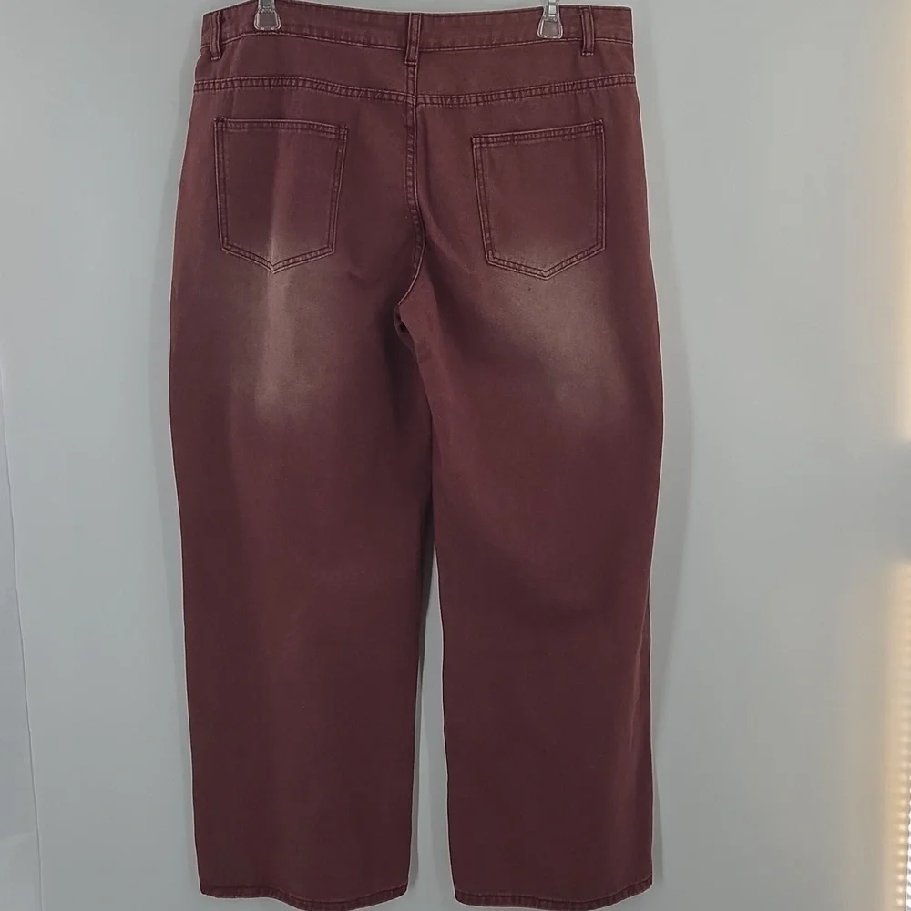 Mens Red Wide Leg Skater Jeans NWT